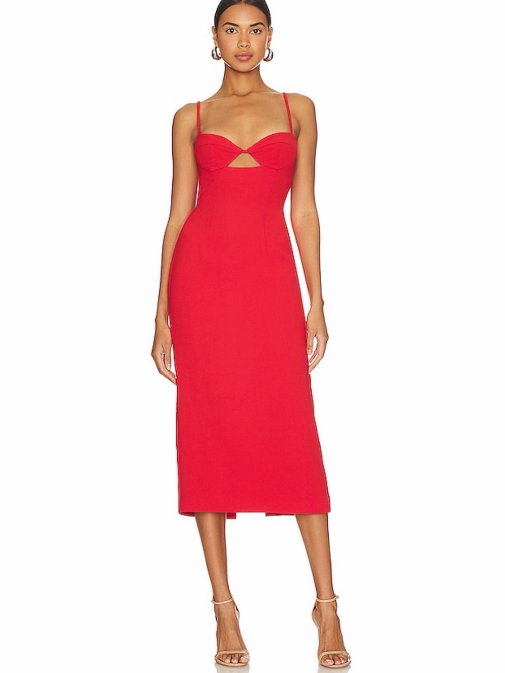 Vienna Midi Dress in Flame Orange